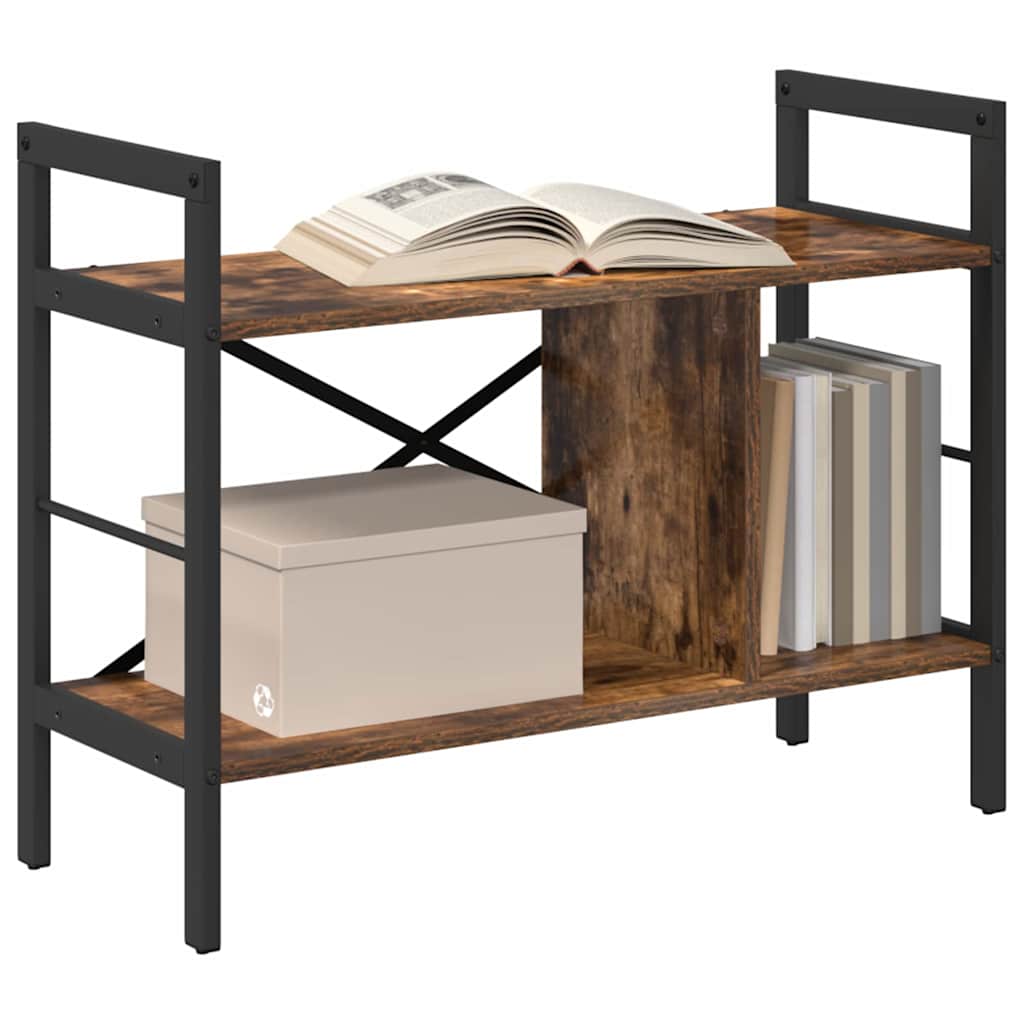 vidaXL Bookshelf 3-Tier 75 x 30 x 58.5 cm Engineered Wood Smoked Oak 3