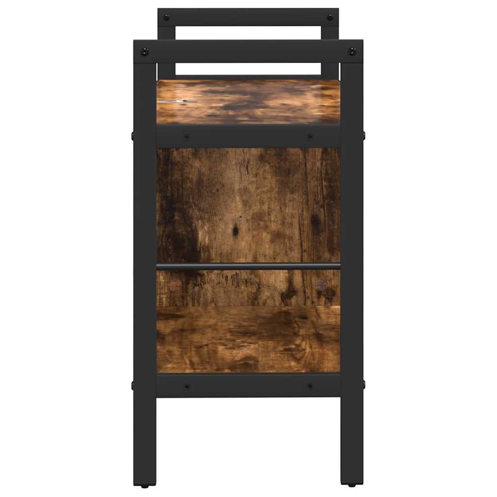 vidaXL Bookshelf 3-Tier 75 x 30 x 58.5 cm Engineered Wood Smoked Oak 6