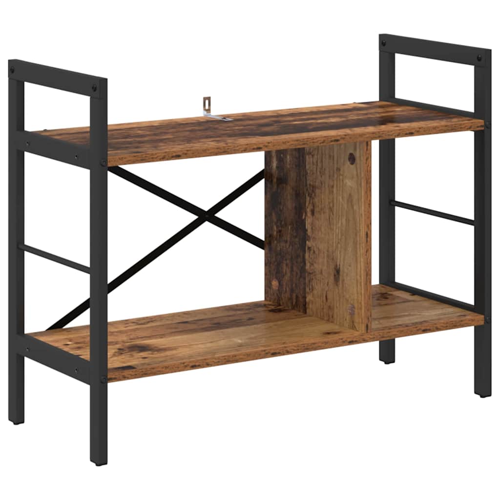 vidaXL Bookshelf 3-Tier 75 x 30 x 58.5 cm Engineered Wood Old Wood 2