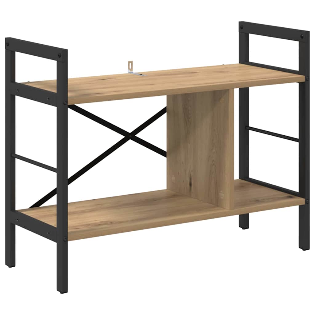 vidaXL Bookshelf 3-Tier 75 x 30 x 58.5 cm Engineered Wood Artisan Oak 2