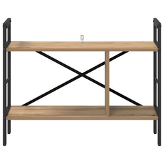 vidaXL Bookshelf 3-Tier 75 x 30 x 58.5 cm Engineered Wood Artisan Oak 5