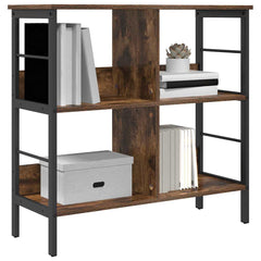 vidaXL Bookshelf 4-Tier 82 x 32 x 79 cm Engineered Wood Smoked Oak 3