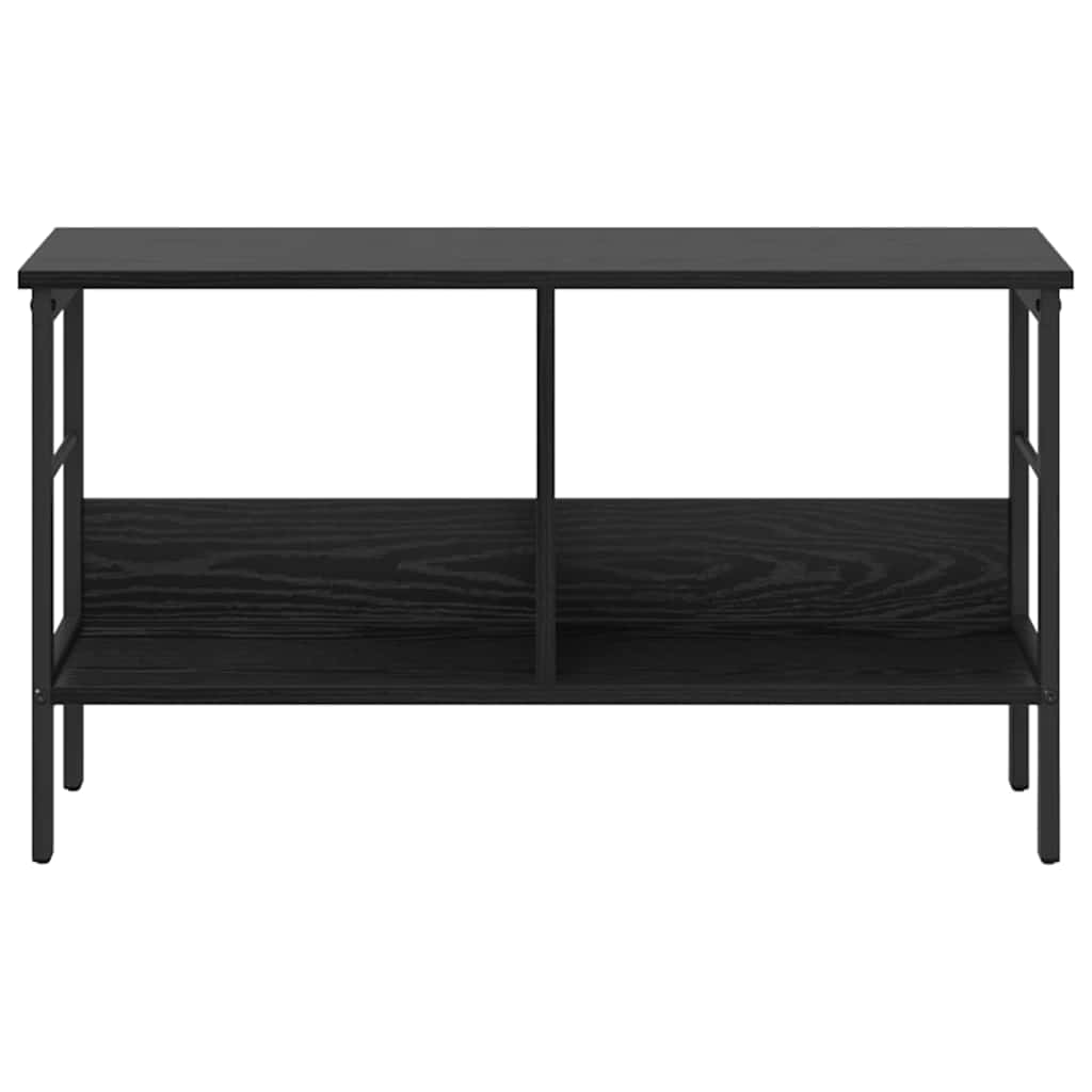vidaXL Bookshelf 2-Tier 82 x 32 x 47 cm Engineered Wood Black Oak 5