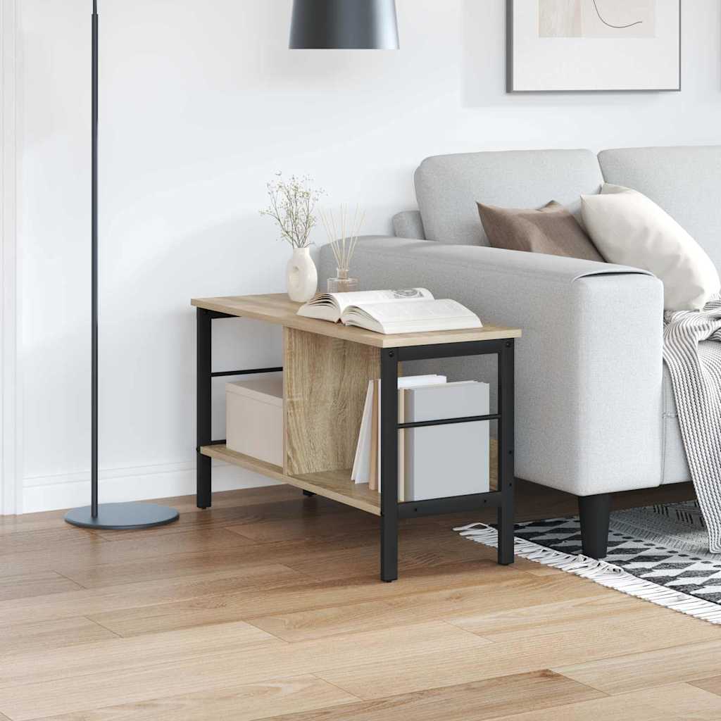 vidaXL Bookshelf 2-Tier 82 x 32 x 47 cm Engineered Wood Sonoma Oak 1