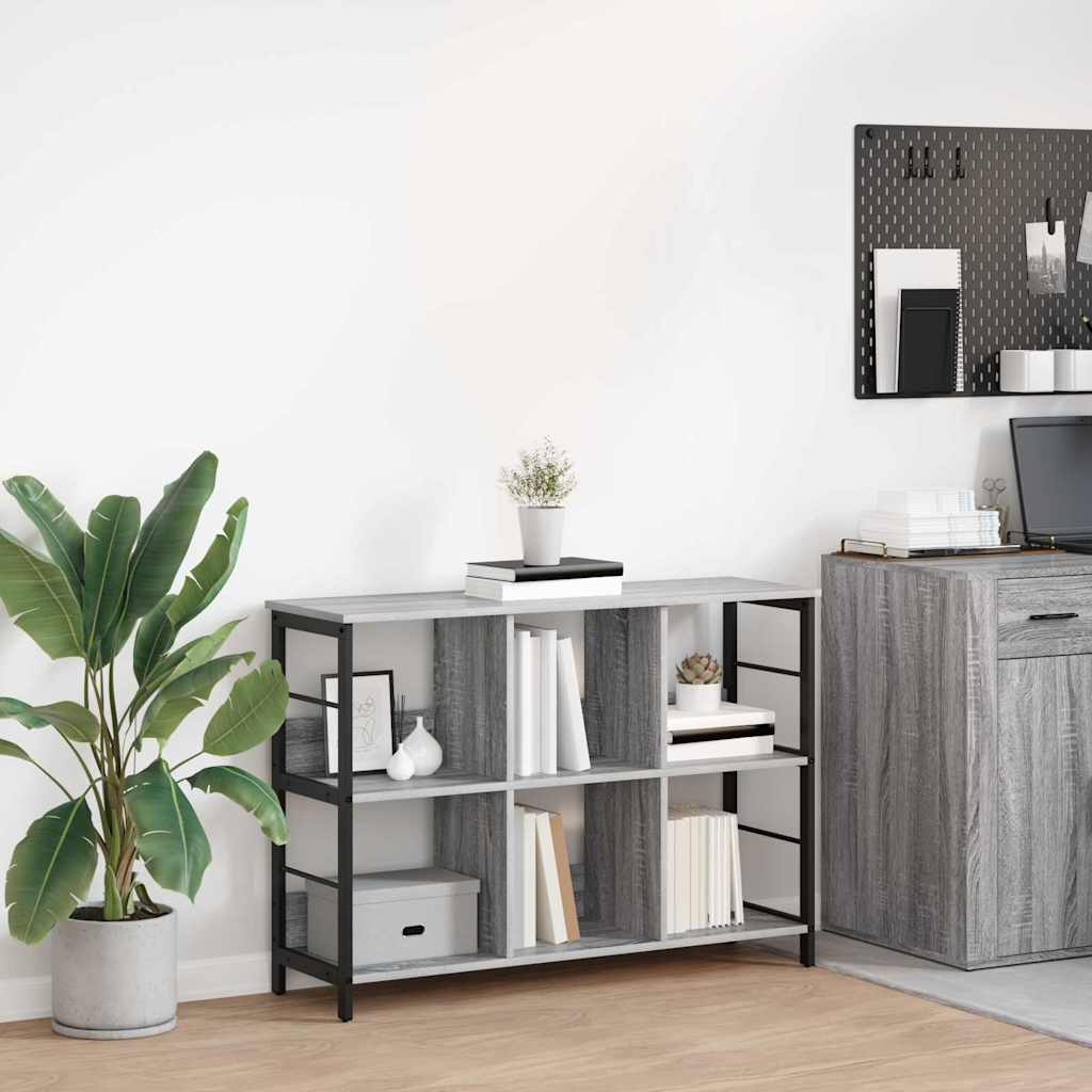 Bookshelf 9-Tier Engineered Wood Width 102 cm Grey sonoma