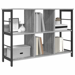 vidaXL Bookshelf 6-Tier 102 x 32 x 72.5 cm Engineered Wood Grey Sonoma 3
