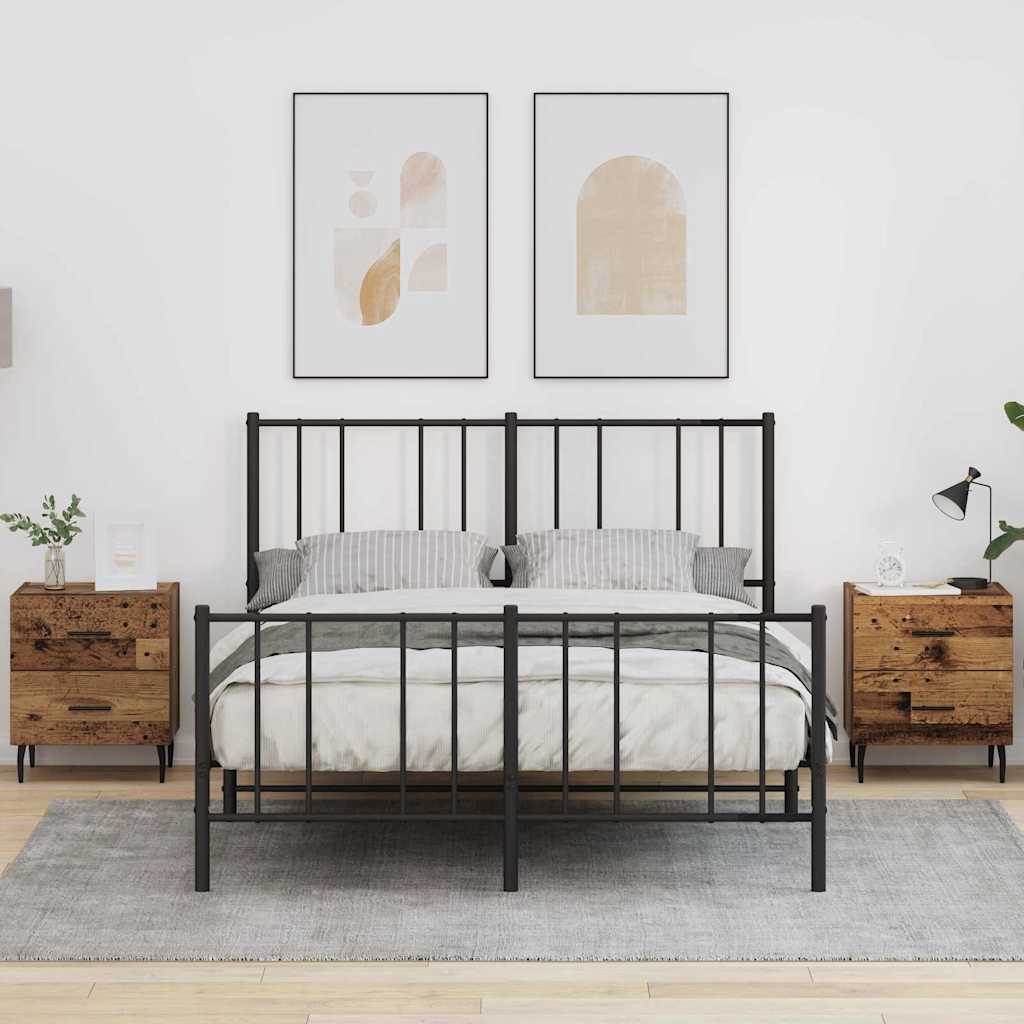 vidaXL Bedside Cabinet 2 pcs Old Wood 40 x 35 x 47.5 cm 1