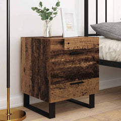 vidaXL Bedside Cabinet 2 pcs Old Wood and Black 40 x 35 x 47.5 cm 4
