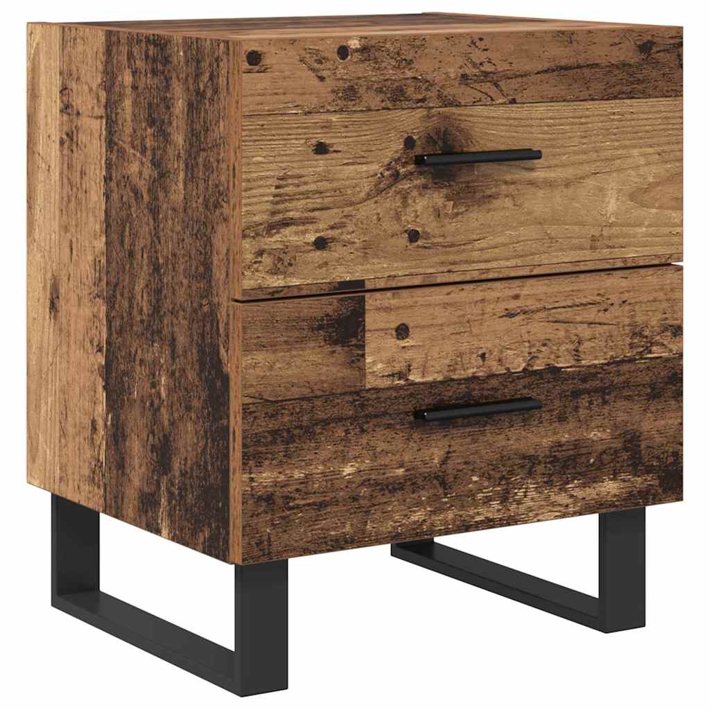vidaXL Bedside Cabinet 2 pcs Old Wood and Black 40 x 35 x 47.5 cm 6