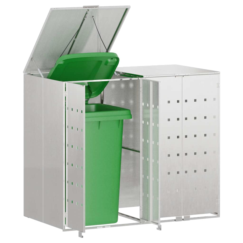 Wheelie Bin Storage for Bins Steel Anthracite 2 pcs All stainless steel without planter