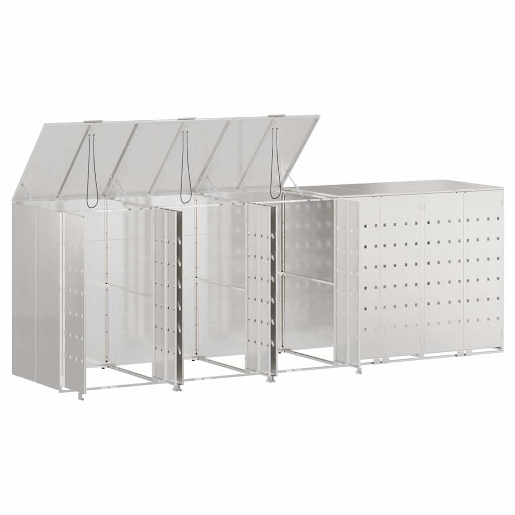 Wheelie Bin Storage for Bins Steel Anthracite 5 pcs All stainless steel without planter