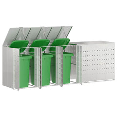 Wheelie Bin Storage for Bins Steel Anthracite 5 pcs All stainless steel without planter