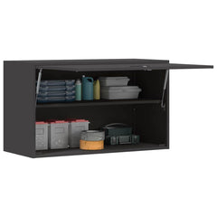 vidaXL Wall Cabinet for Garage with Gas-lift Door Black 3