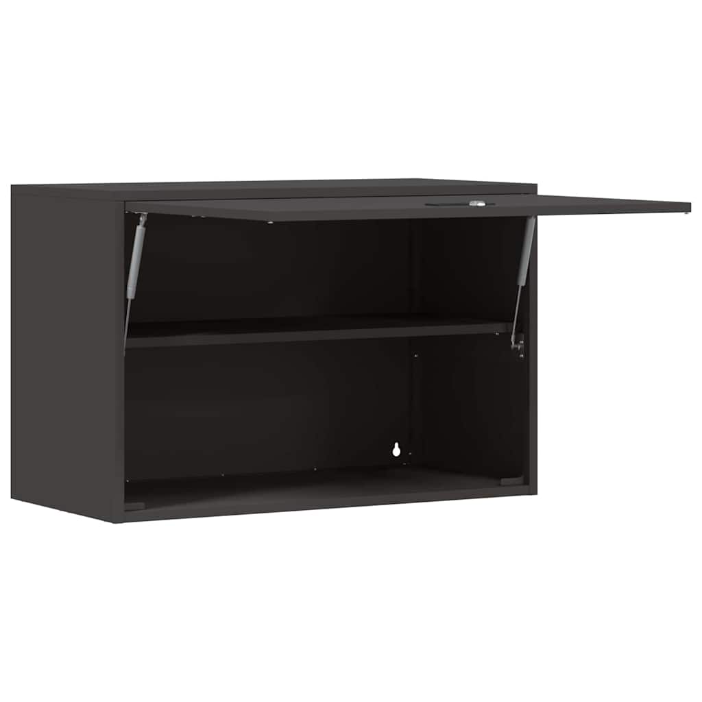 vidaXL Wall Cabinet for Garage with Gas-lift Door Black 5