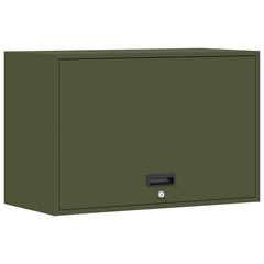 vidaXL Wall Cabinet for Garage with Gas-lift Door Olive green 2