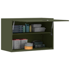 vidaXL Wall Cabinet for Garage with Gas-lift Door Olive green 3