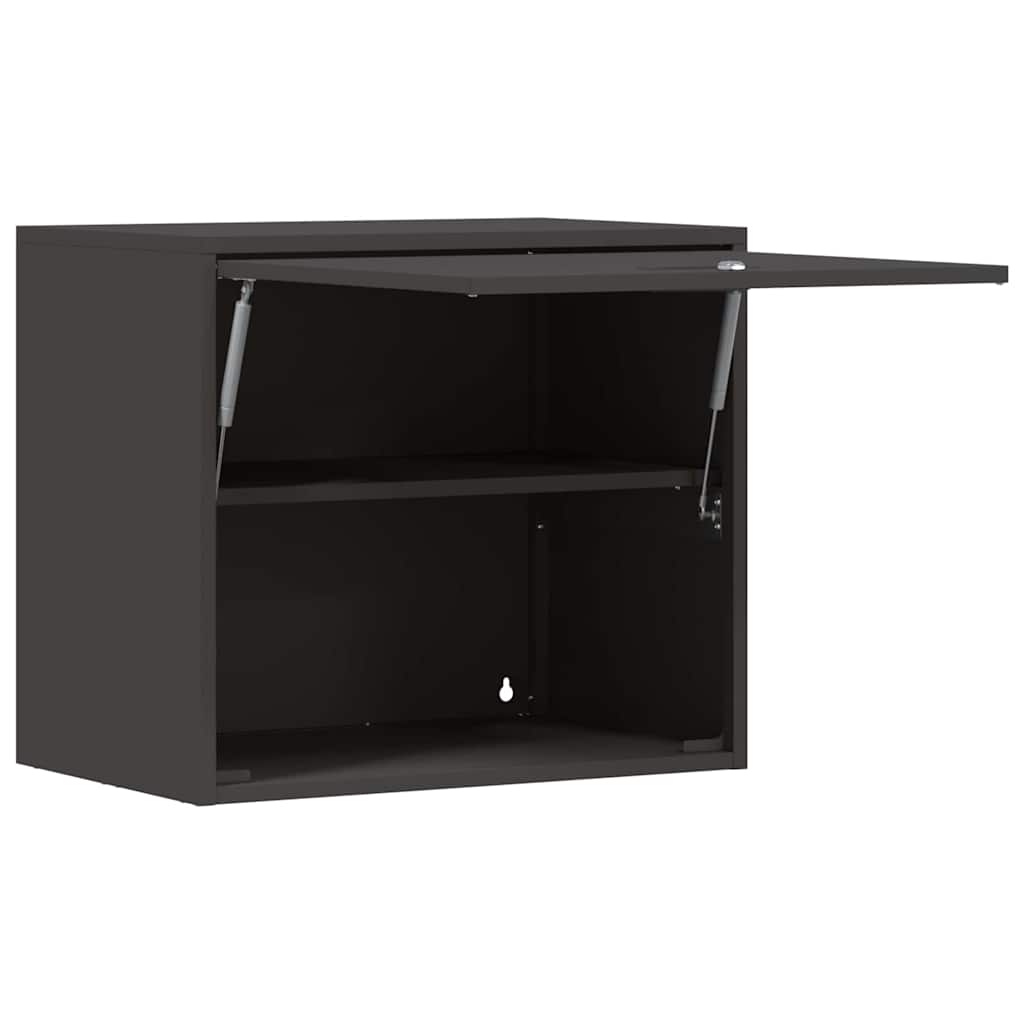 vidaXL Wall Cabinet for Garage with Gas-lift Door Black 5