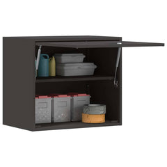 vidaXL Wall Cabinet for Garage with Gas-lift Door Black 3