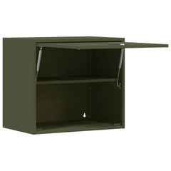 vidaXL Wall Cabinet for Garage with Gas-lift Door Olive green 5