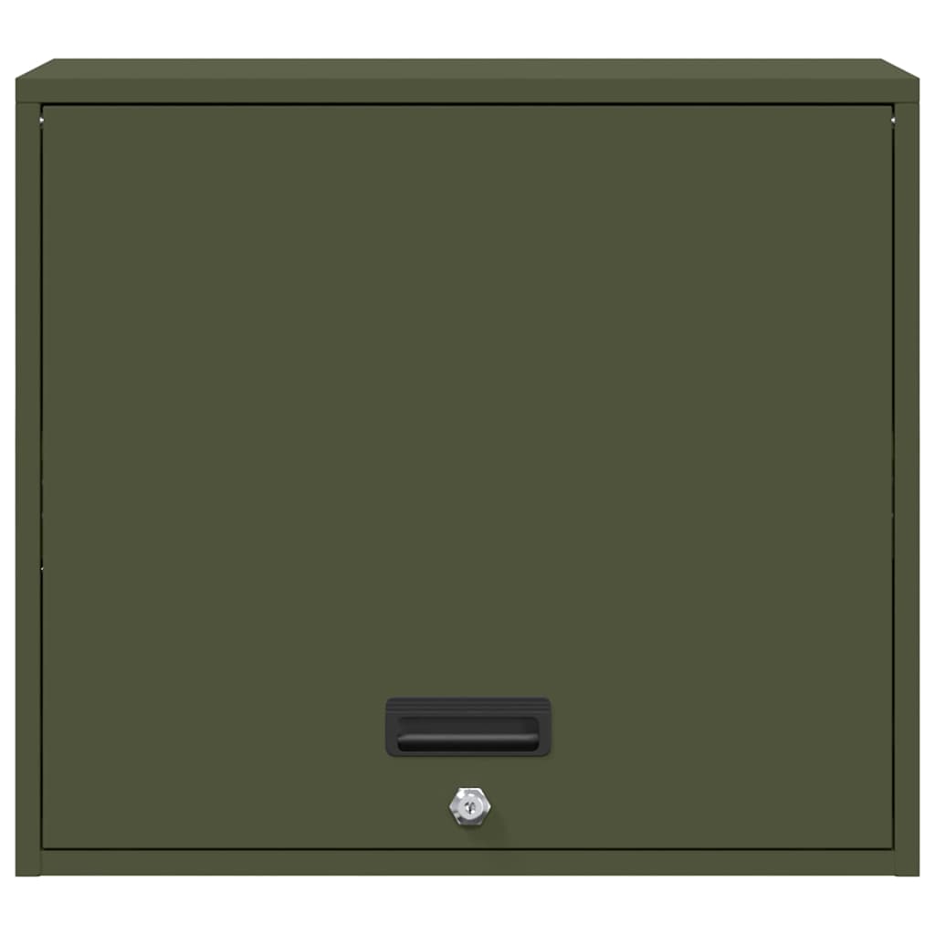 vidaXL Wall Cabinet for Garage with Gas-lift Door Olive green 6