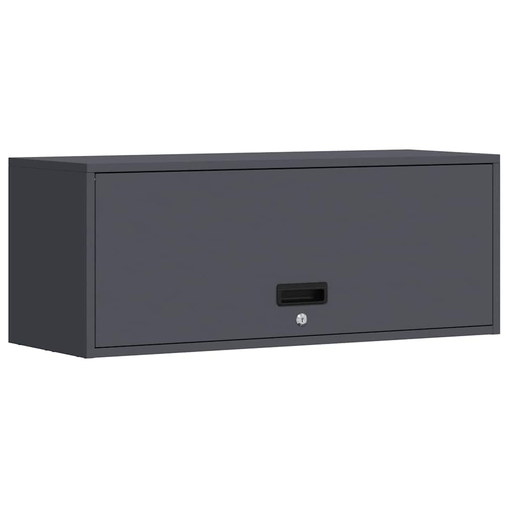 vidaXL Wall Cabinet for Garage with Gas-lift Door Anthracite 2