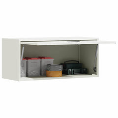 vidaXL Wall Cabinet for Garage with Gas-lift Door White 3