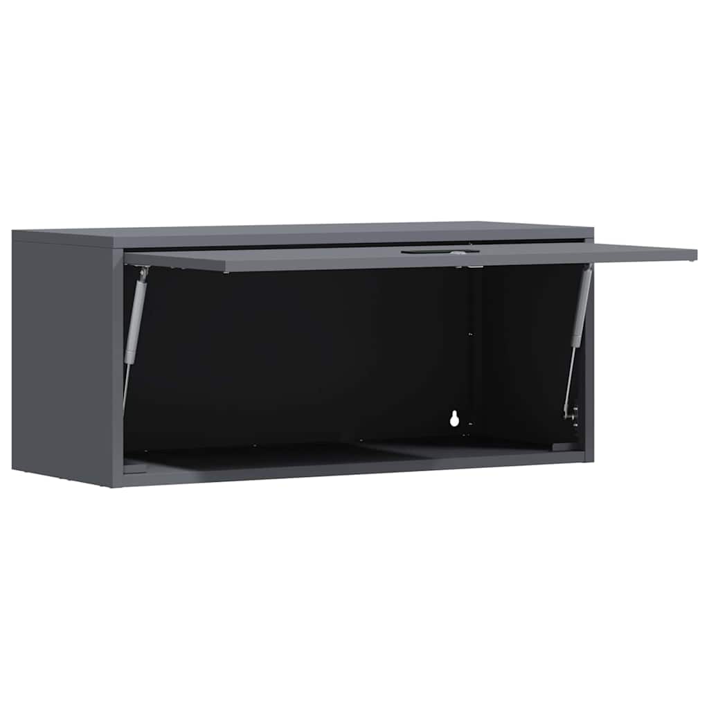 vidaXL Wall Cabinet for Garage with Gas-lift Door Anthracite 5