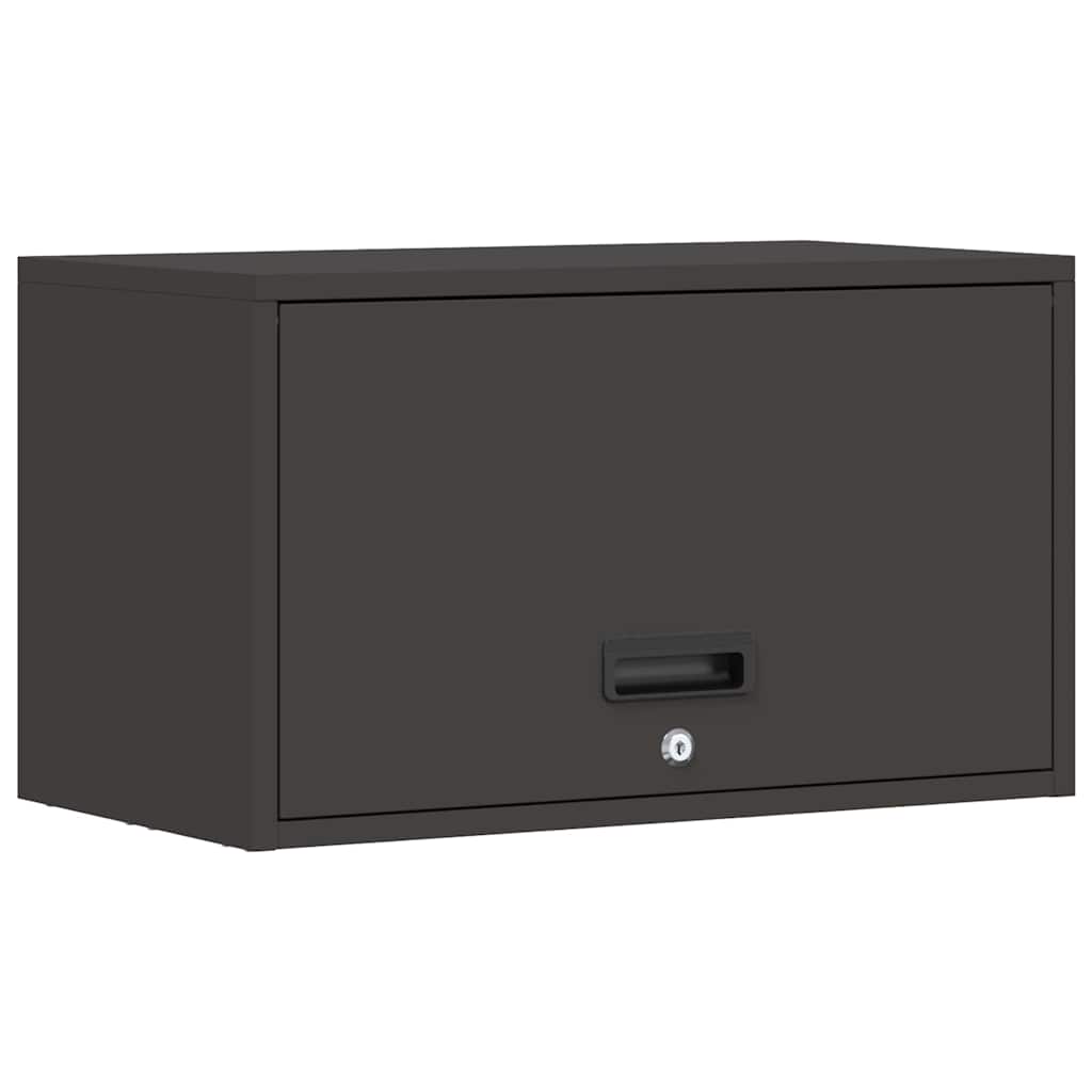 vidaXL Wall Cabinet for Garage with Gas-lift Door Black 2