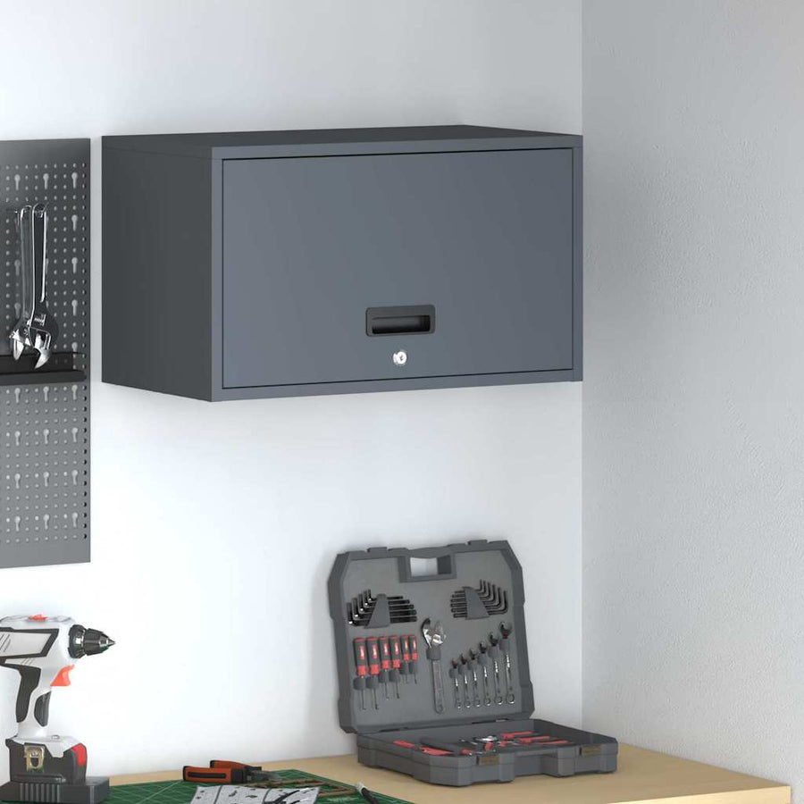 Wall Cabinet for Garage with Gas-lift Door Anthracite