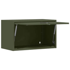 vidaXL Wall Cabinet for Garage with Gas-lift Door Olive green 5