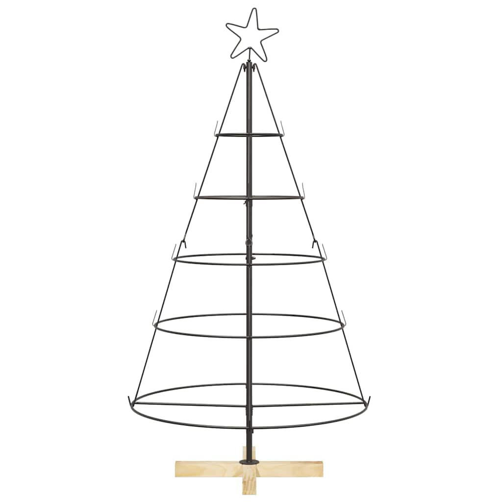 vidaXL Christmas Cone Tree with Stand Black 126 cm Steel 5