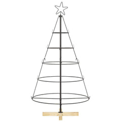 vidaXL Christmas Cone Tree with Stand Black 126 cm Steel 5