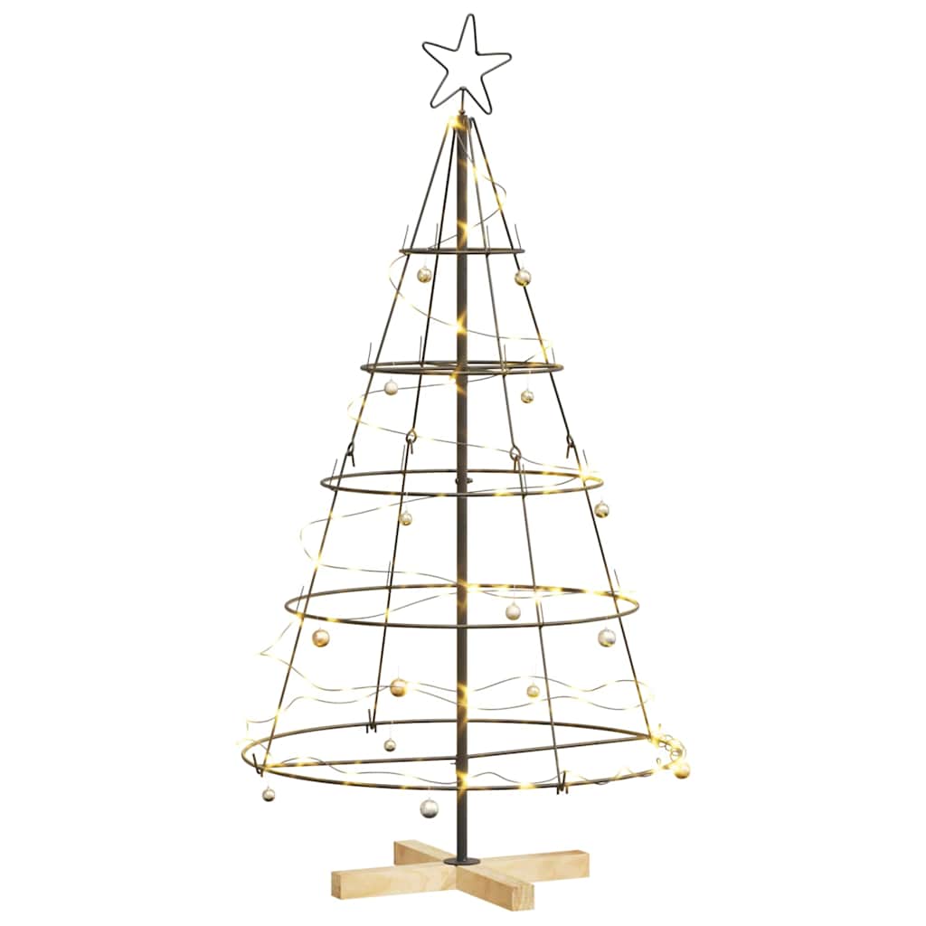vidaXL Christmas Cone Tree with Stand Black 126 cm Steel 3