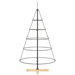 vidaXL Christmas Cone Tree with Stand Black 126 cm Steel 6