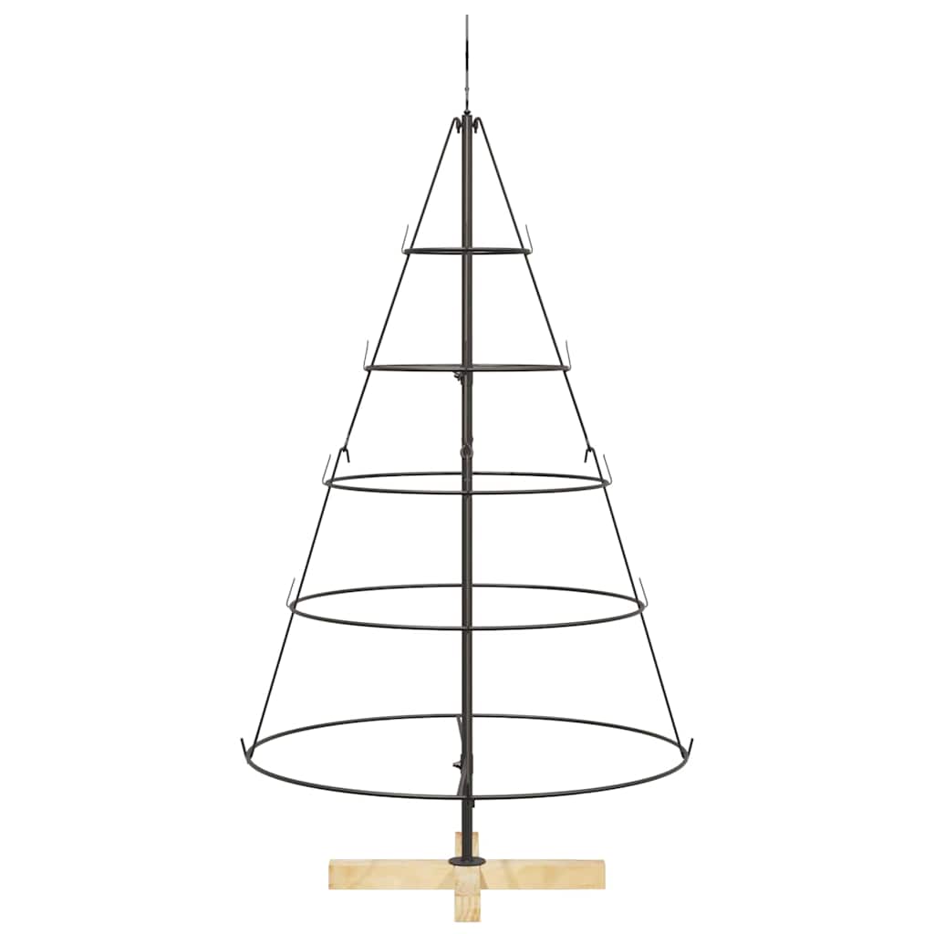 vidaXL Christmas Cone Tree with Stand Black 126 cm Steel 6