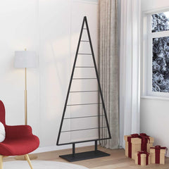 Metal Christmas Tree with Triangle Stand KUOPIO Steel Black 210 cm
