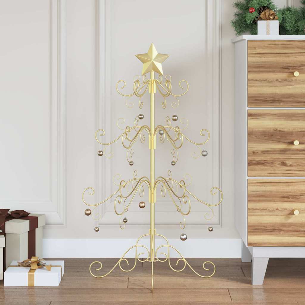 Metal Christmas Tree KUOPIO Steel Gold 90 cm