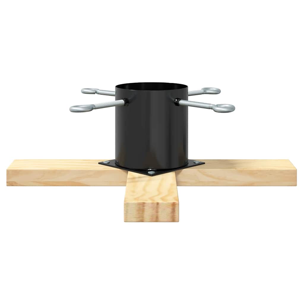 vidaXL Christmas Tree Stand Black 50 x 50 x 16 cm Solid Pine Wood 5