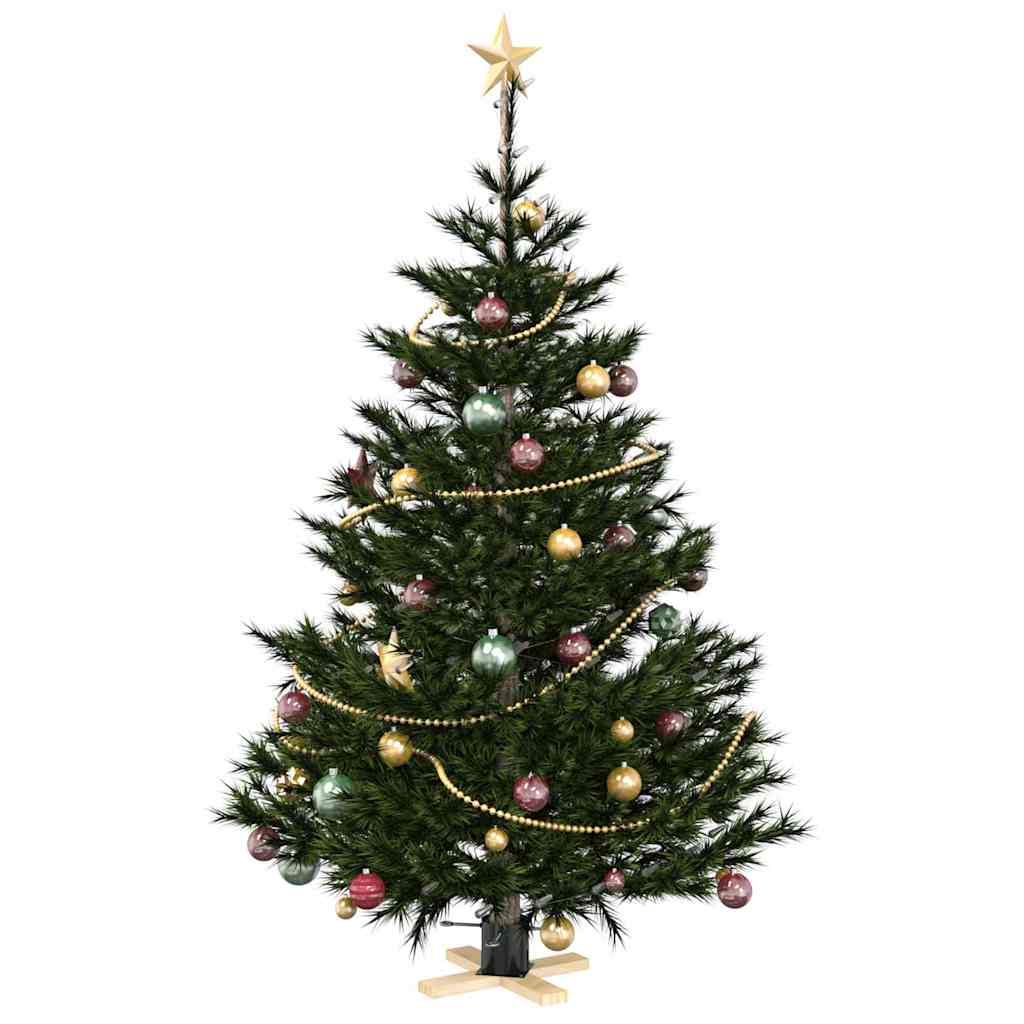 vidaXL Christmas Tree Stand Black 50 x 50 x 16 cm Solid Pine Wood 3