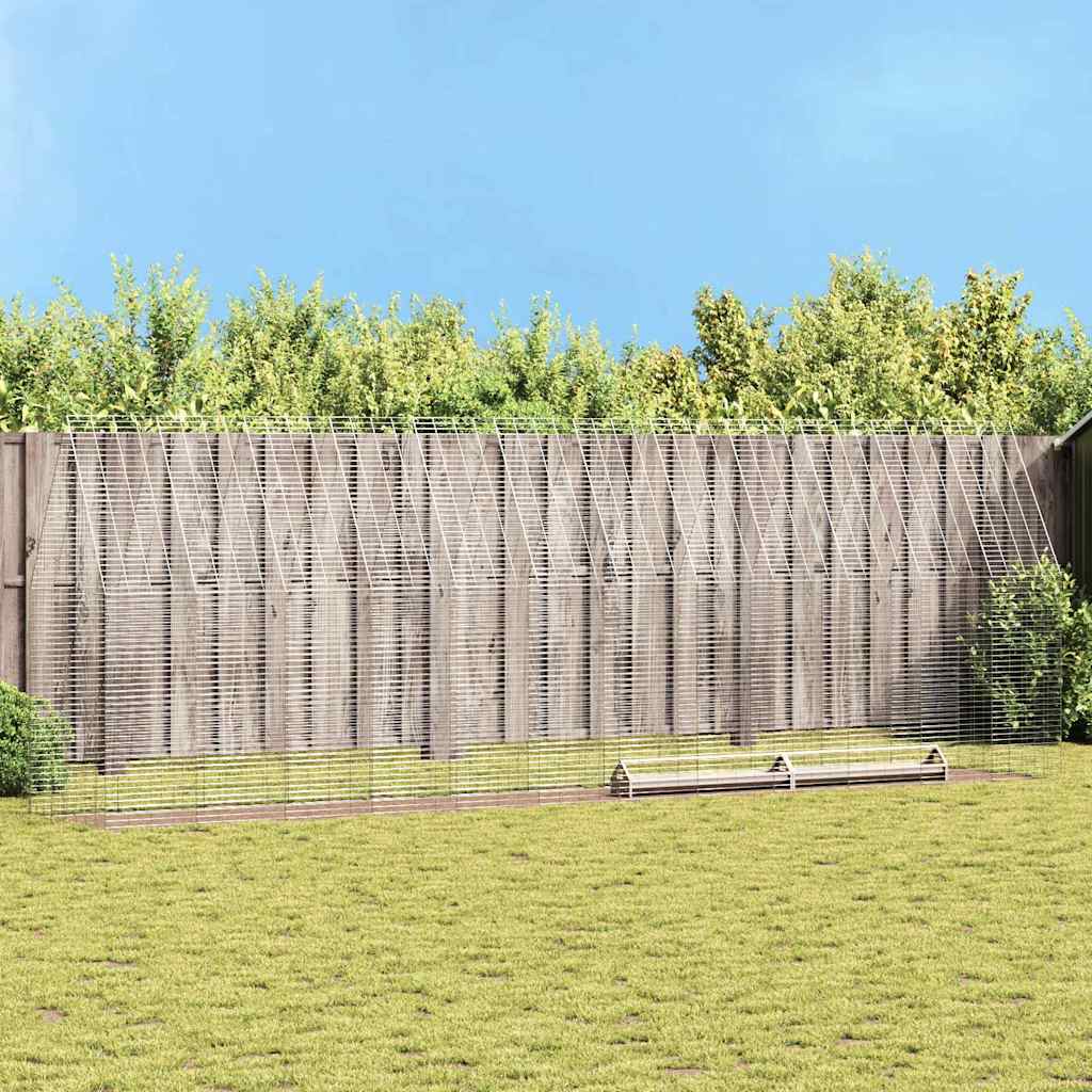 Rabbit Cage Silver 100 x 100 x 210 cm Galvanised Steel 606 cm without roof