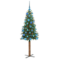 vidaXL Slim Christmas Tree Green 150 cm PVC and Solid Pine wood 3