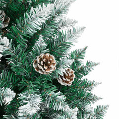 vidaXL Slim Christmas Tree Green 180 cm PVC and Solid Pine wood 5