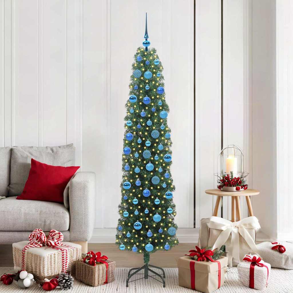 Artificial Christmas Tree Green 180 cm with 300 LEDs & 120 blue balls