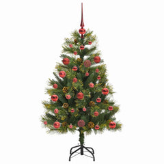 vidaXL Artificial Hinged Christmas Tree with Cones Green 120 cm 4