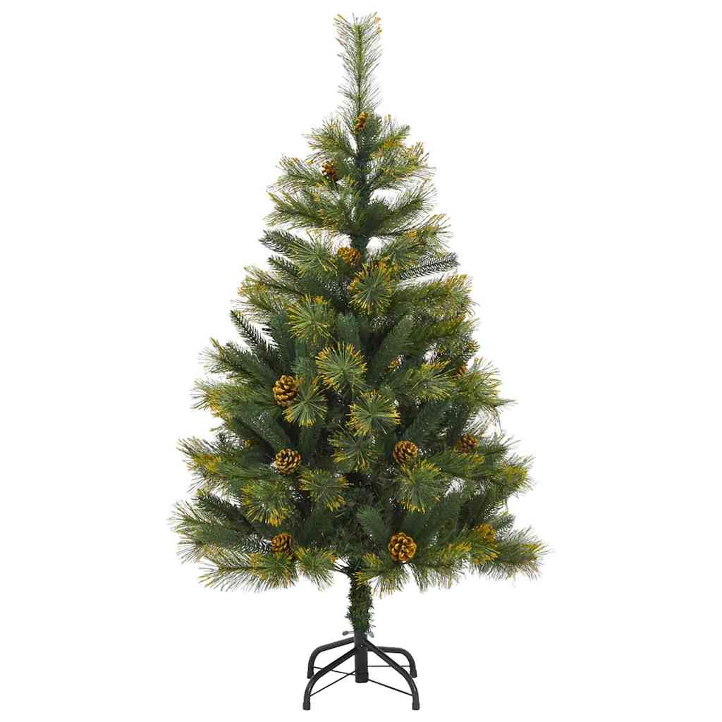 vidaXL Artificial Hinged Christmas Tree with Cones Green 120 cm 5