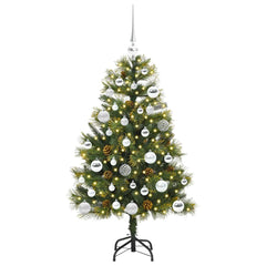 vidaXL Artificial Hinged Christmas Tree with Cones Green 120 cm 3