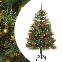 vidaXL Artificial Hinged Christmas Tree with Cones Green 150 cm 2