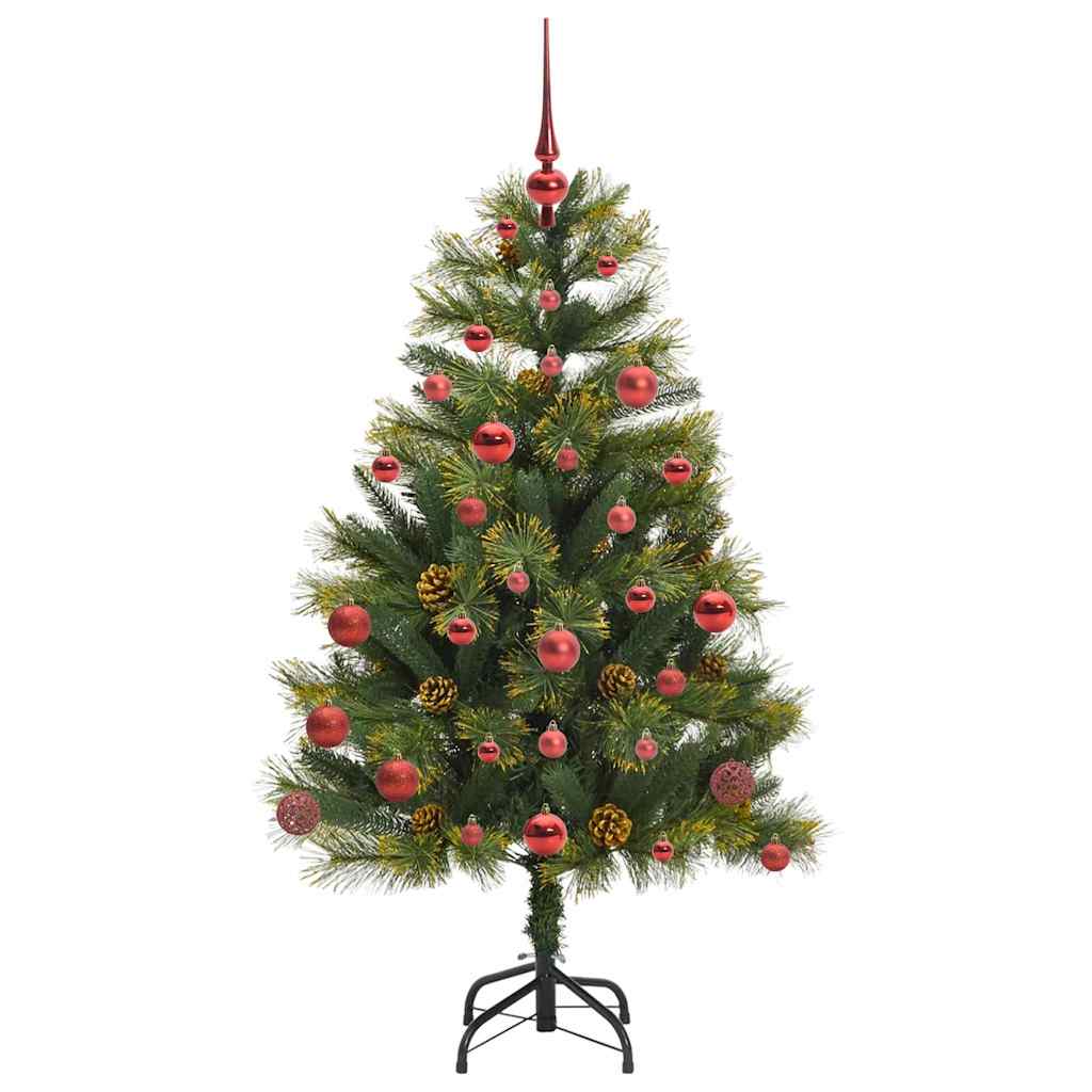 vidaXL Artificial Hinged Christmas Tree with Cones Green 150 cm 4