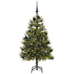 vidaXL Artificial Hinged Christmas Tree with Cones Green 150 cm 3