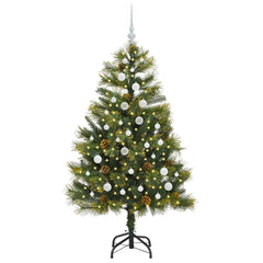 vidaXL Artificial Hinged Christmas Tree with Cones Green 150 cm 3